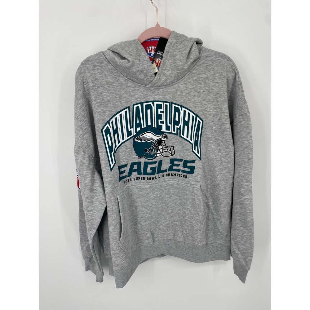 Ultra Game NFL Philadelphia Eagles Hoodie Unisex Large Heather Gray Football NWT
